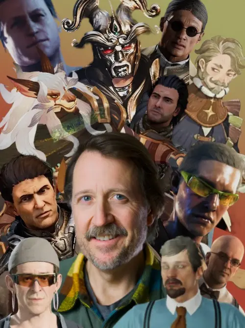 Lance C. Fuller composited with several of the video game characters he's voiced