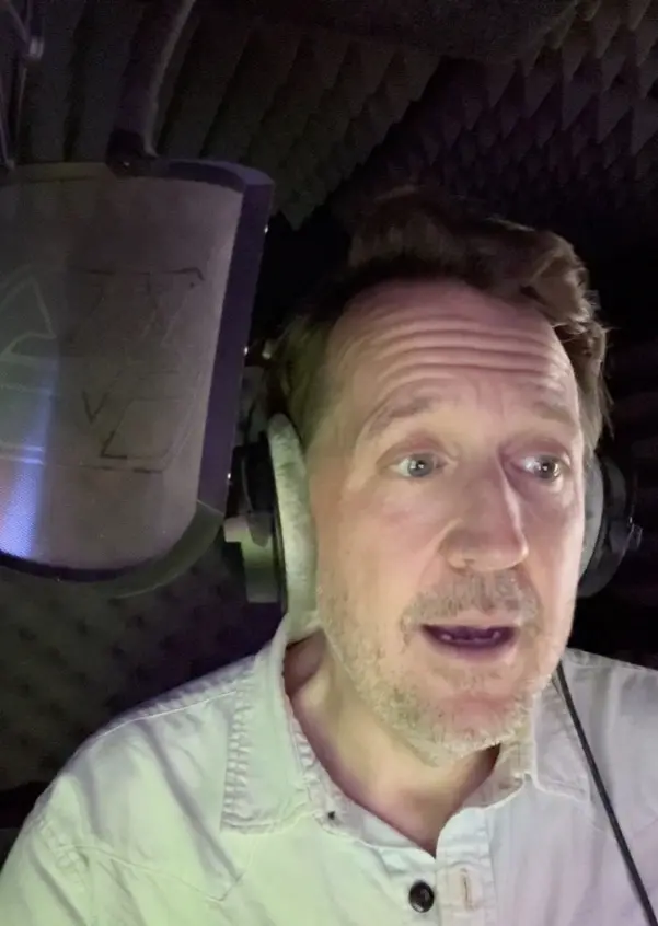 Lance C. Fuller recording audio description