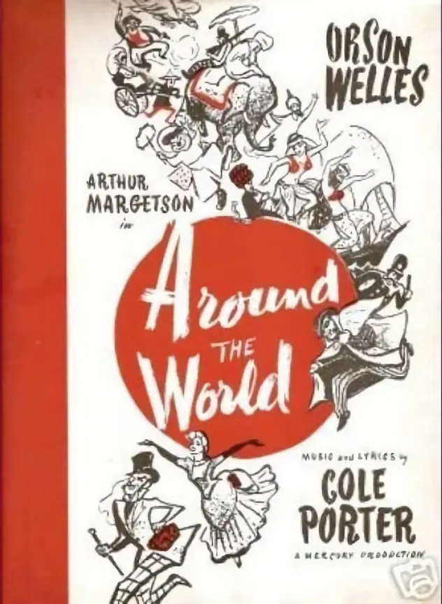 Around the World programme cover — Orson Welles, music and lyrics by Cole Porter