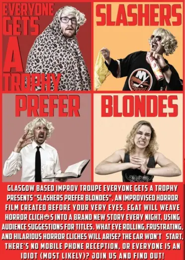 Everyone Gets a Trophy — Slashers Prefer Blondes flyer, back
